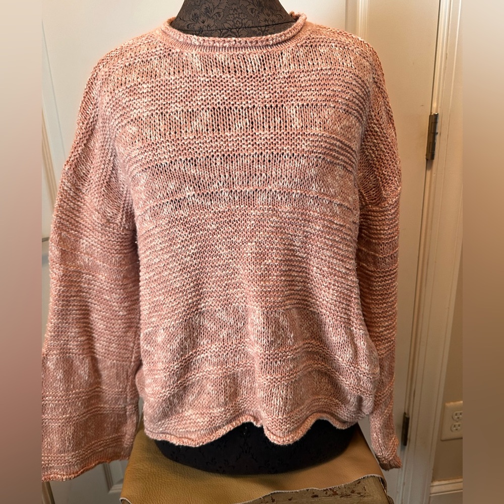 Juniors Cropped Sweater Easel Brand Size L Peach
